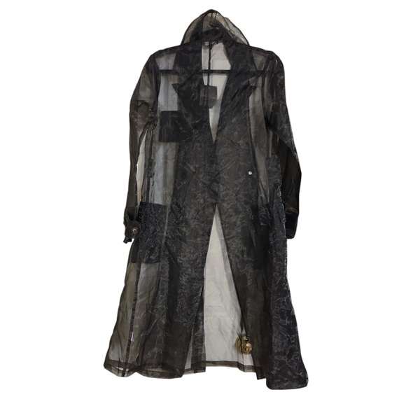 JLUXLABEL Cornwell Organza Black Sheer Style Dress Coat Sz. Small - Picture 3 of 8